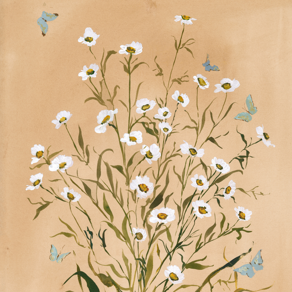 inslee watercolor floral butterfly print