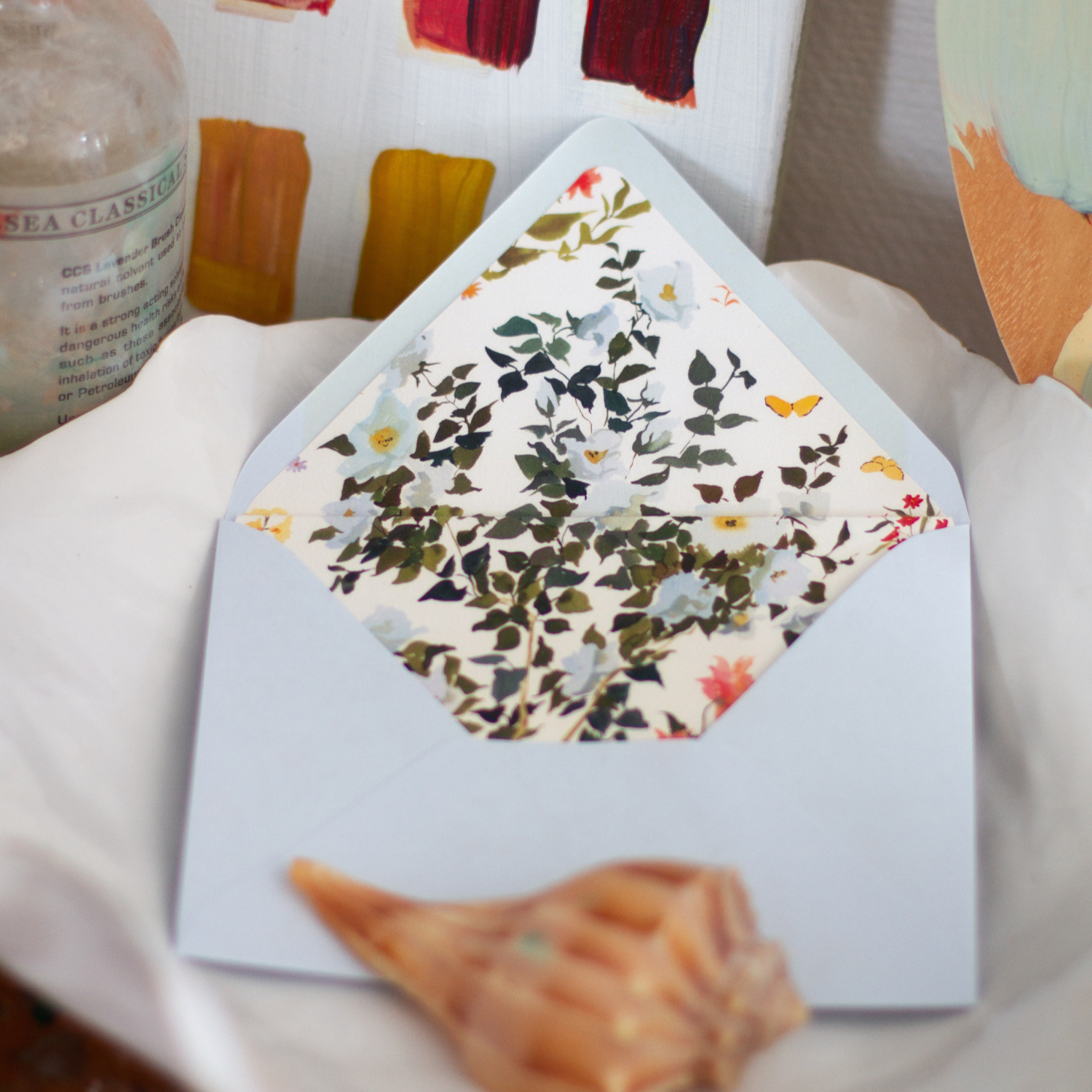 watercolor floral stationary set