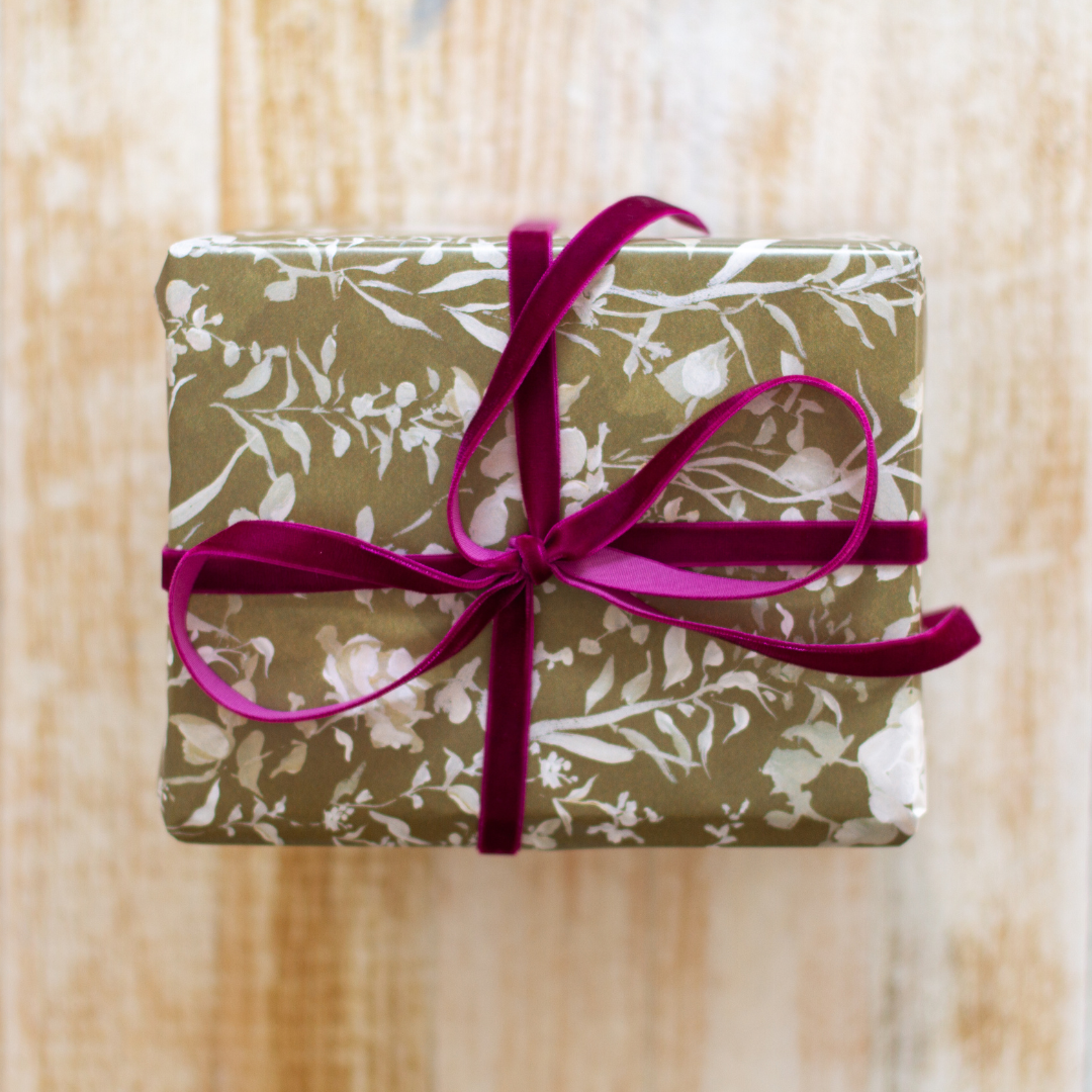 Olive Bloom Gift Wrap