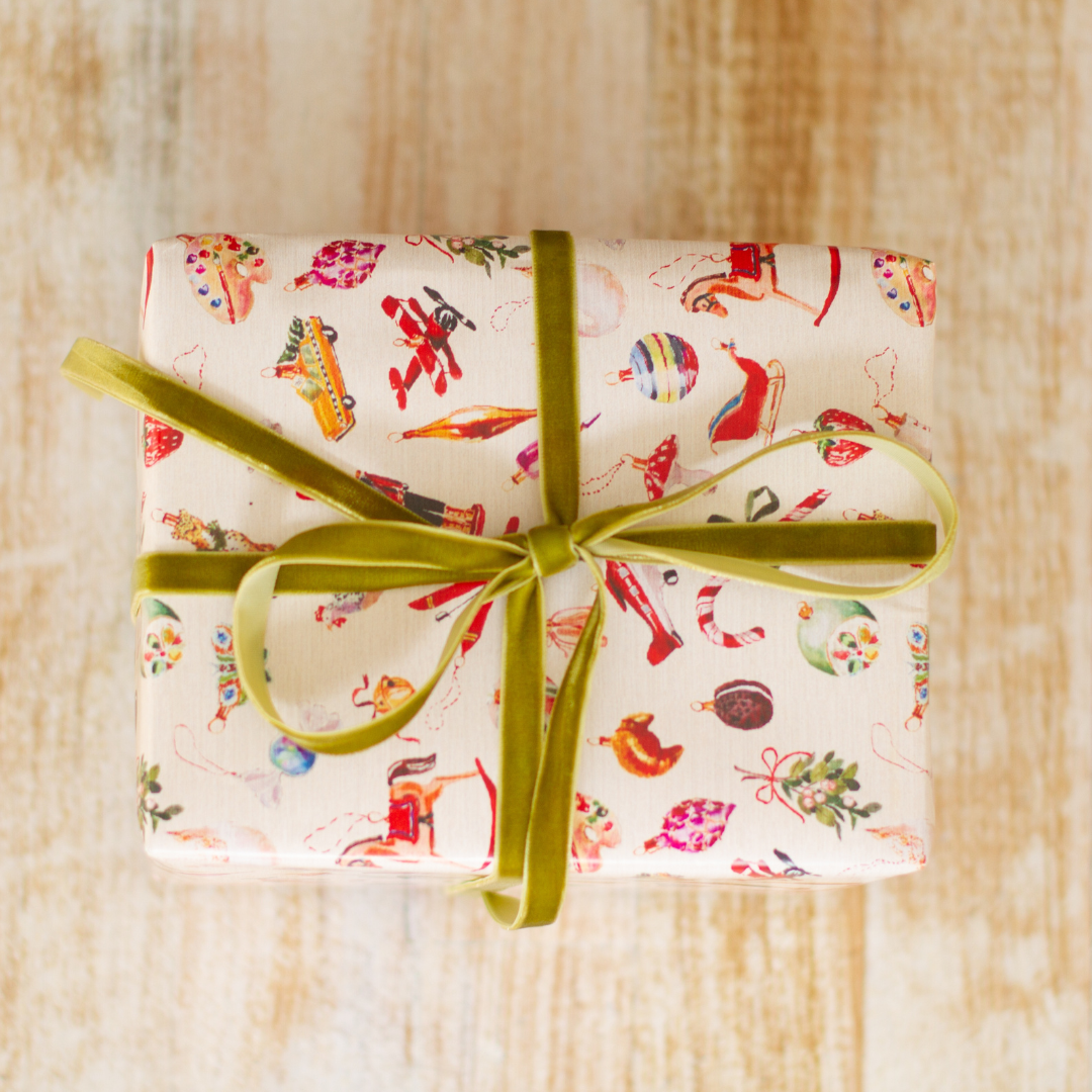 Deck the Halls on Buttercream Gift Wrap