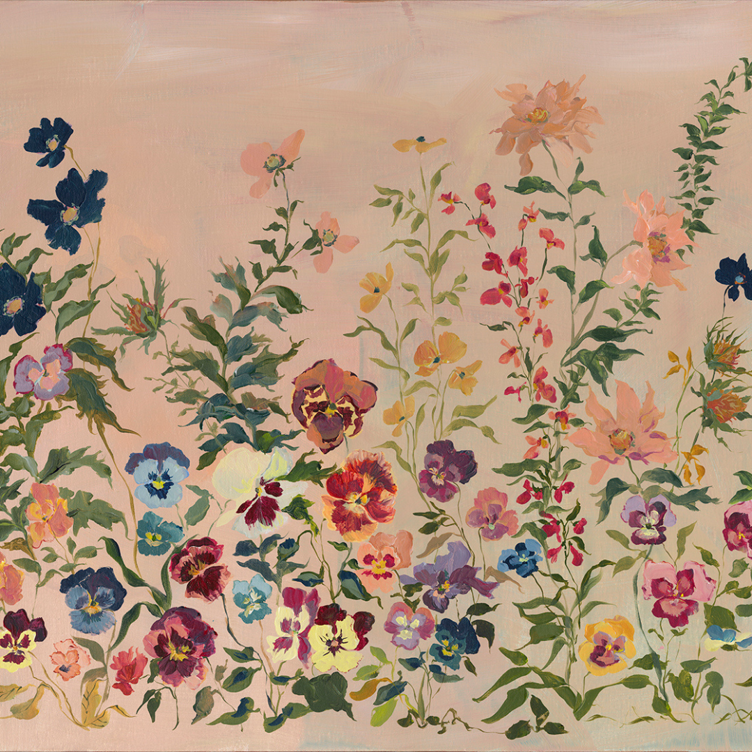 inslee large floral painting print blush pink garden