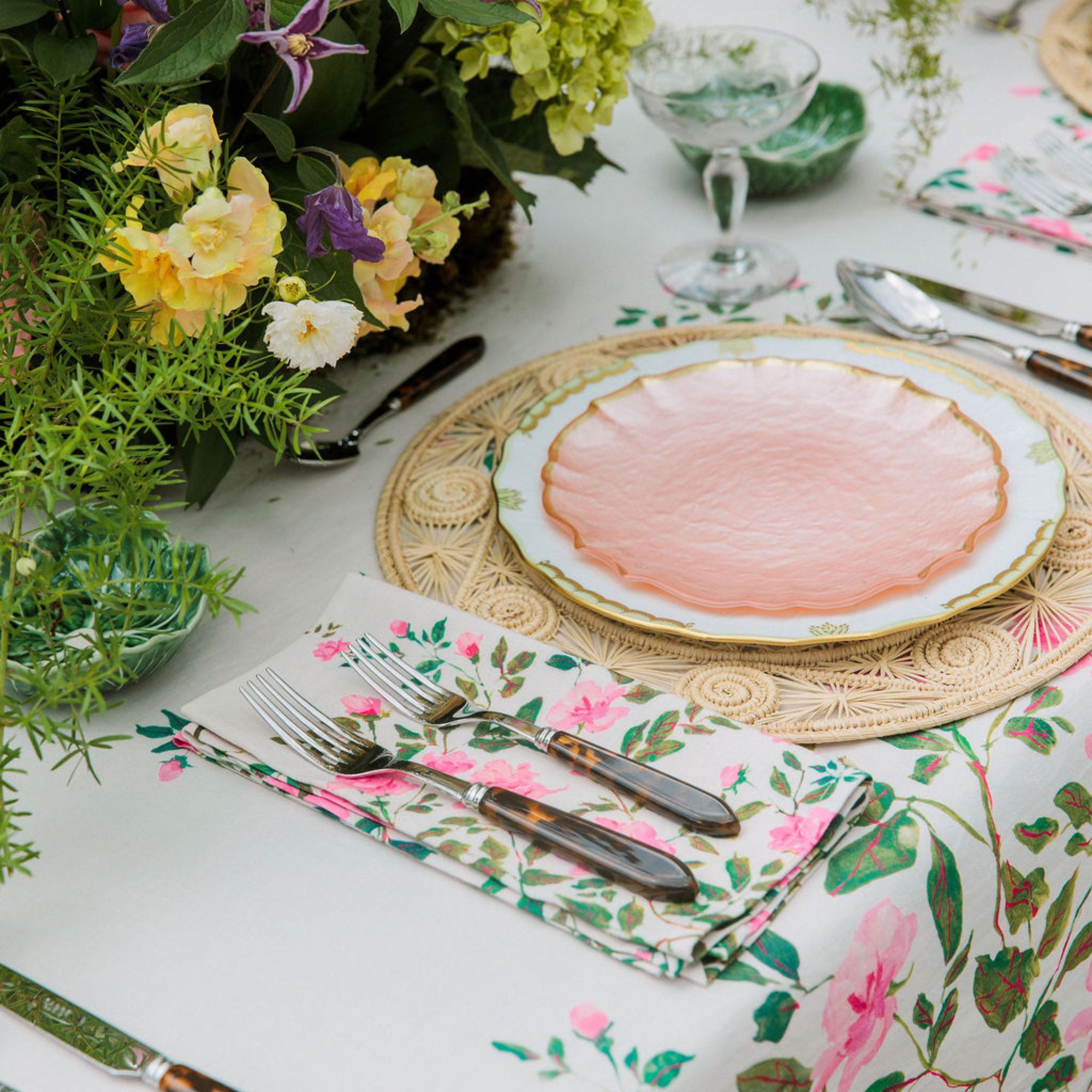 Inslee x Sweetgrass: Climbing Rose Napkins