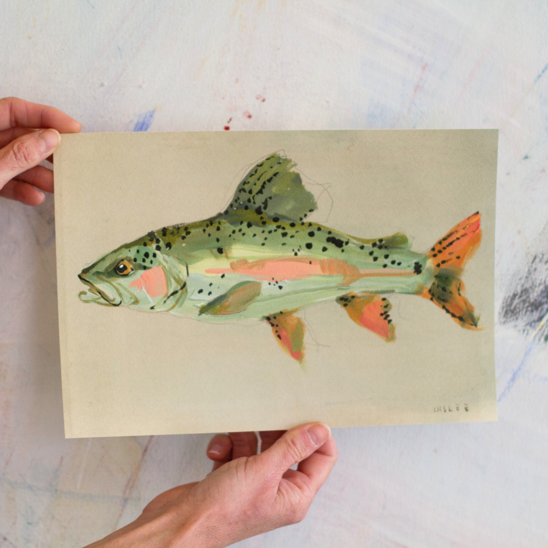 inslee fariss speckled fish print watercolor art