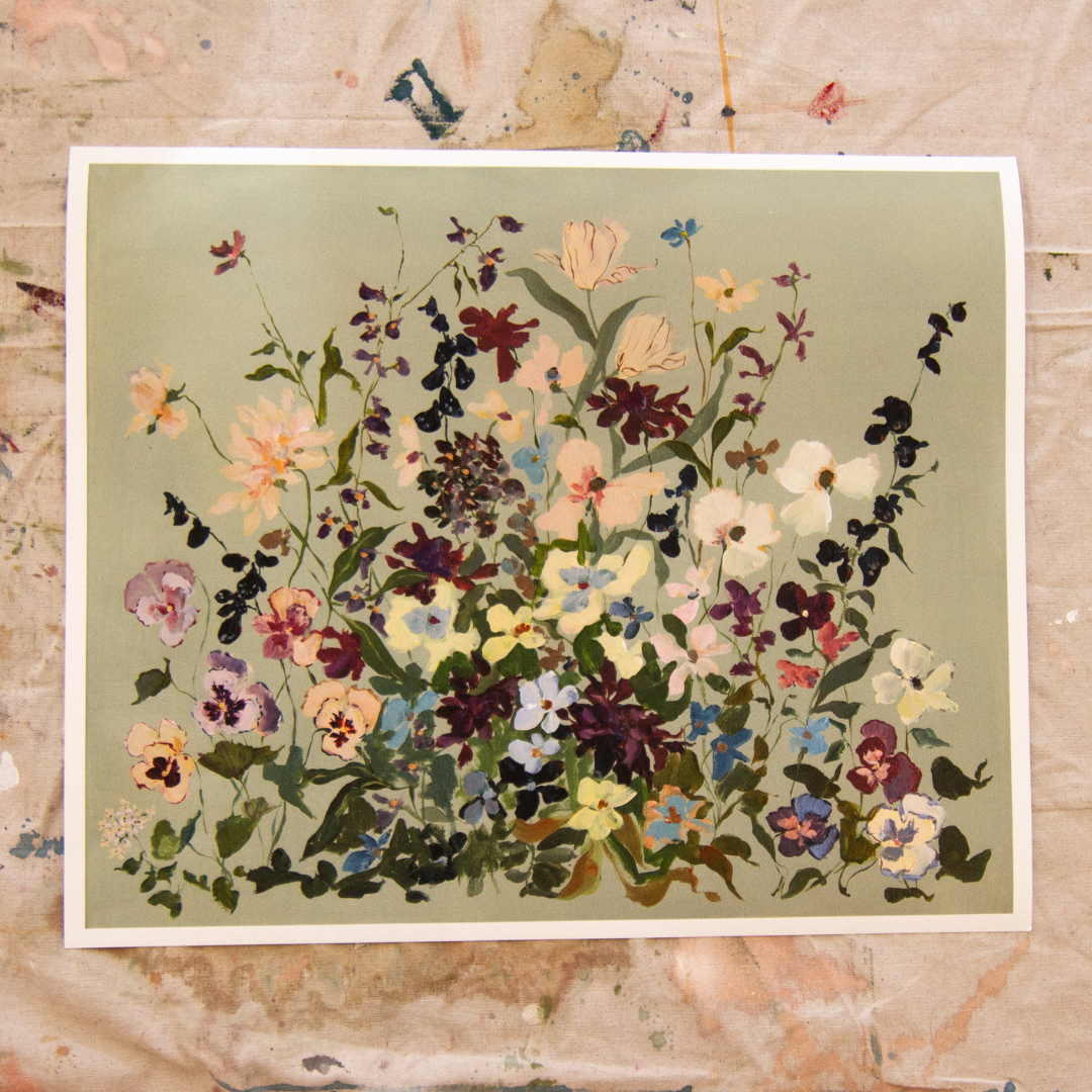 inslee large floral painting print cornucopia