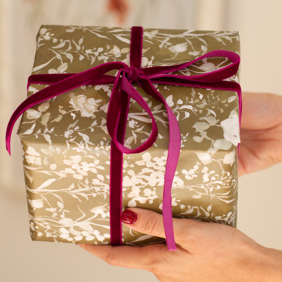Olive Bloom Gift Wrap