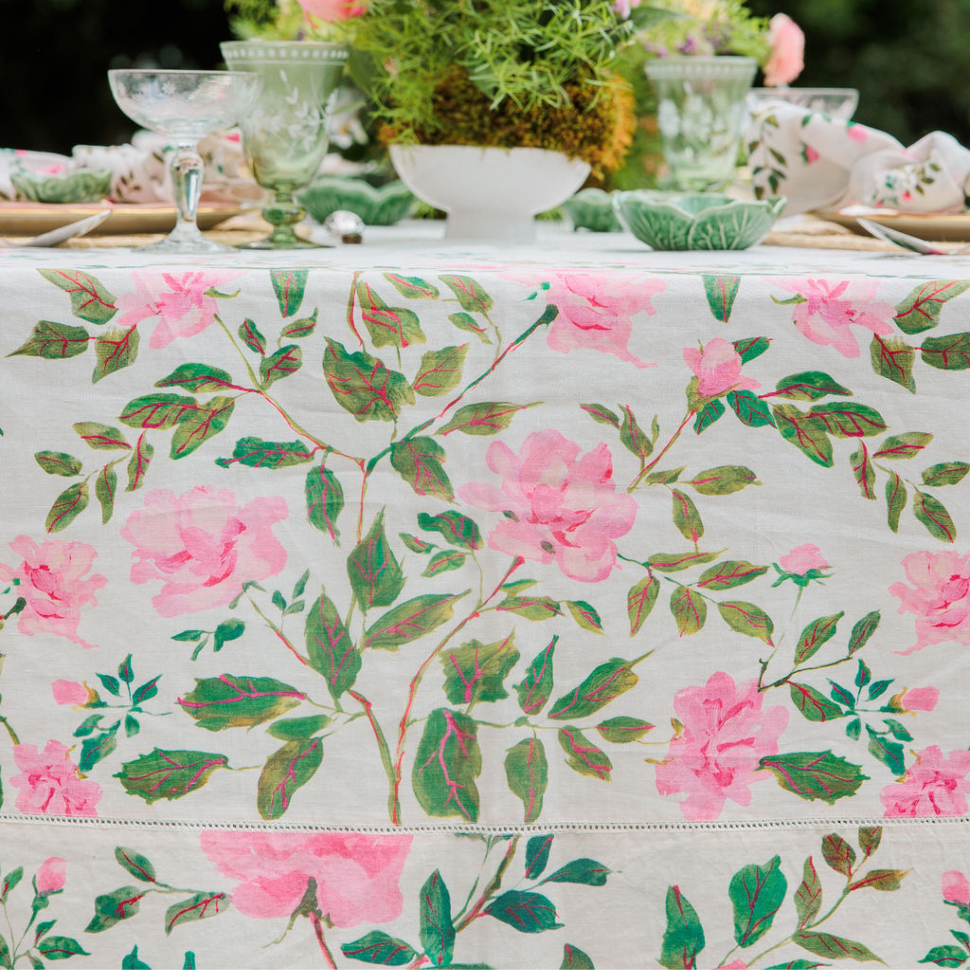 Inslee x Sweetgrass: Climbing Rose Rectangle Tablecloth