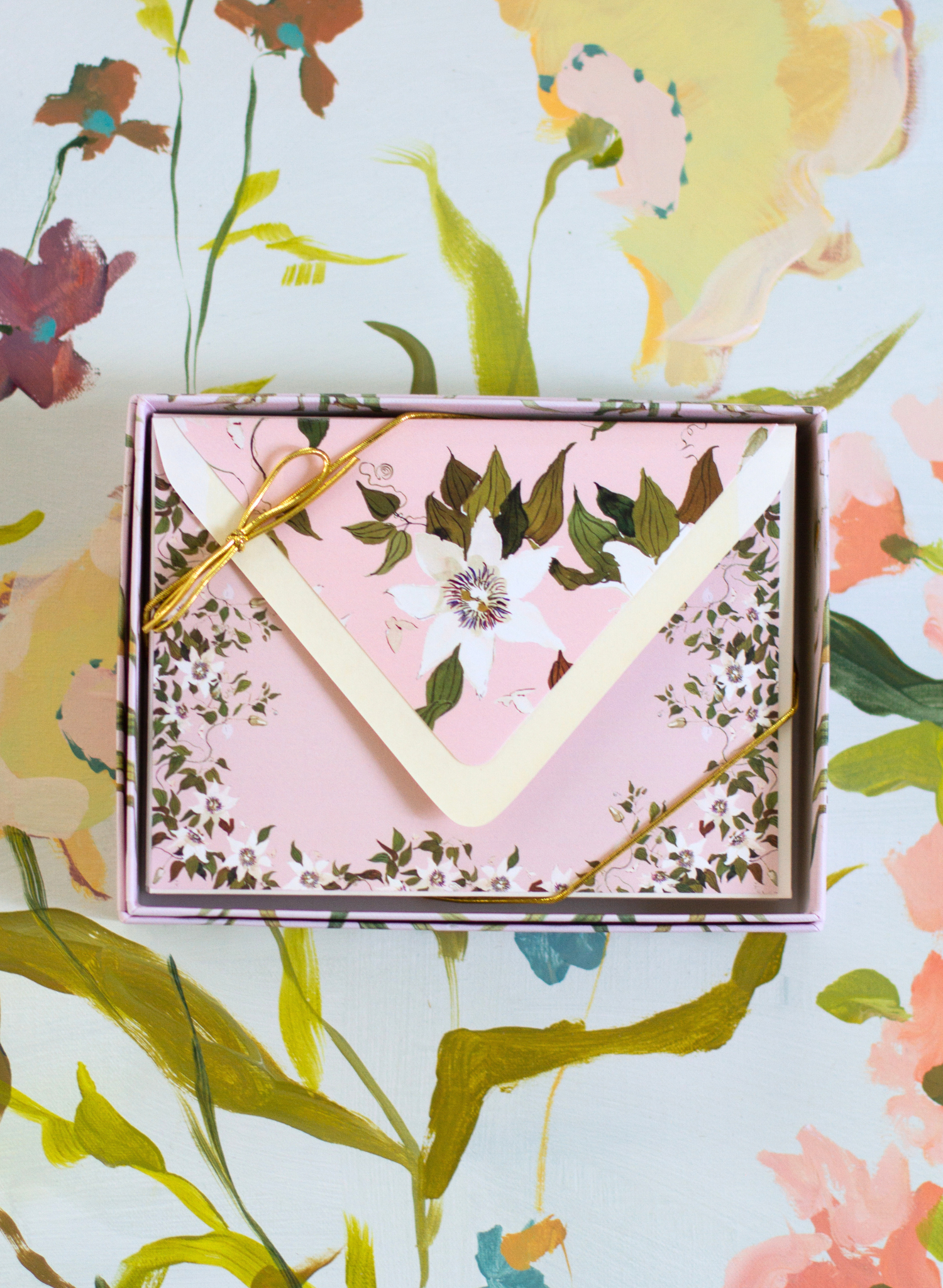watercolor floral stationary set