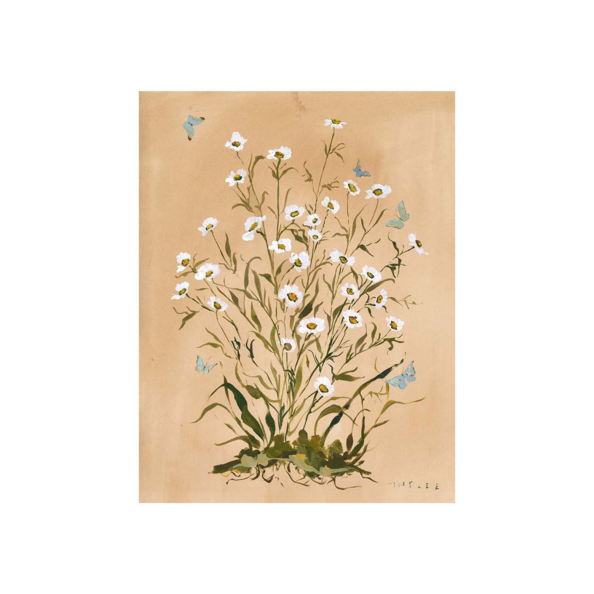 inslee watercolor floral butterfly print