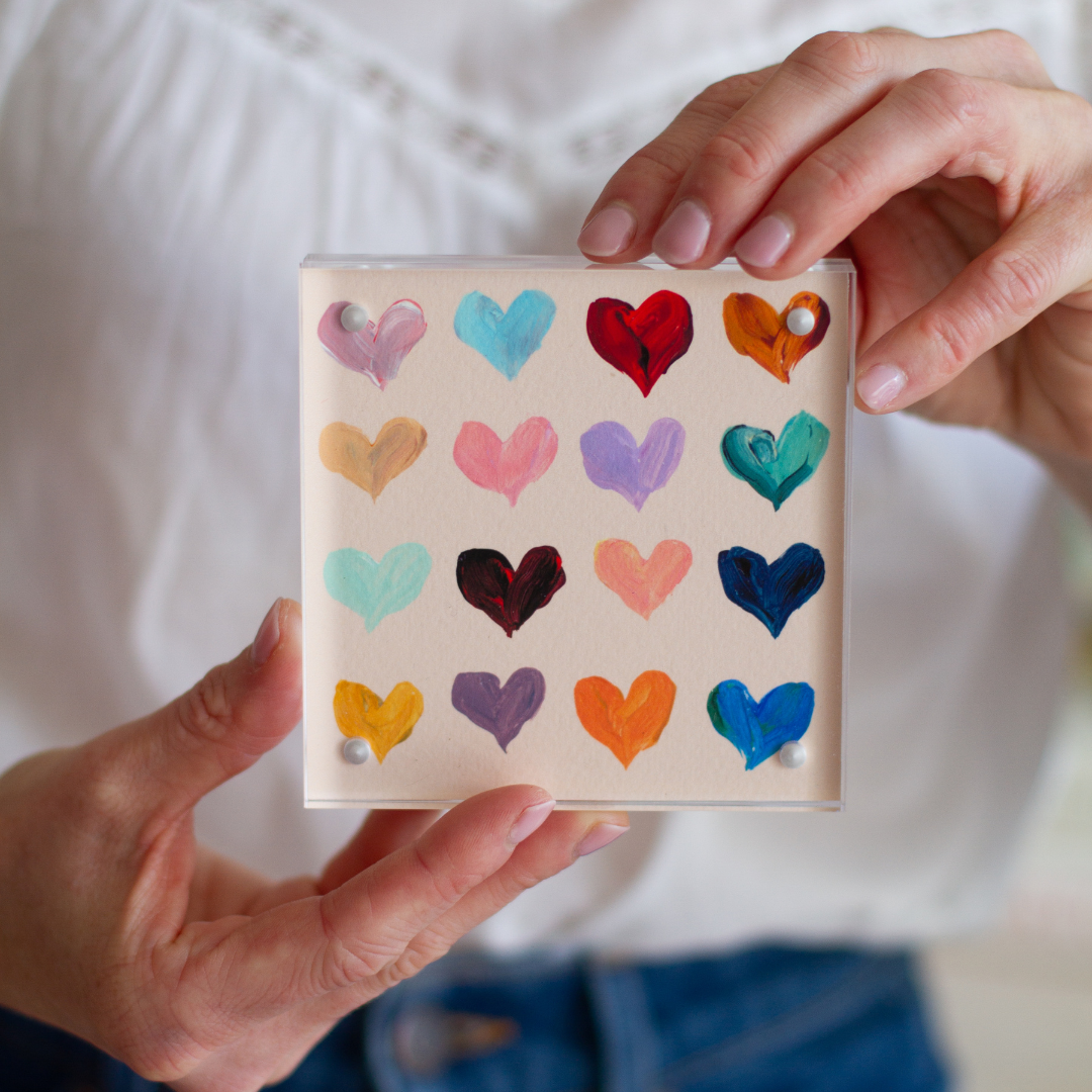 inslee watercolor print acrylic block hearts