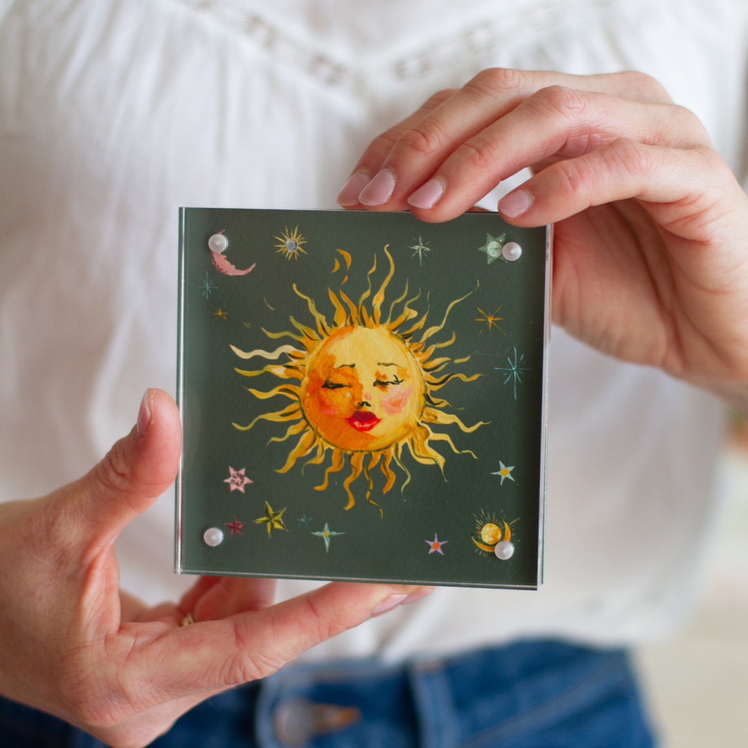 inslee watercolor print acrylic block sun stars