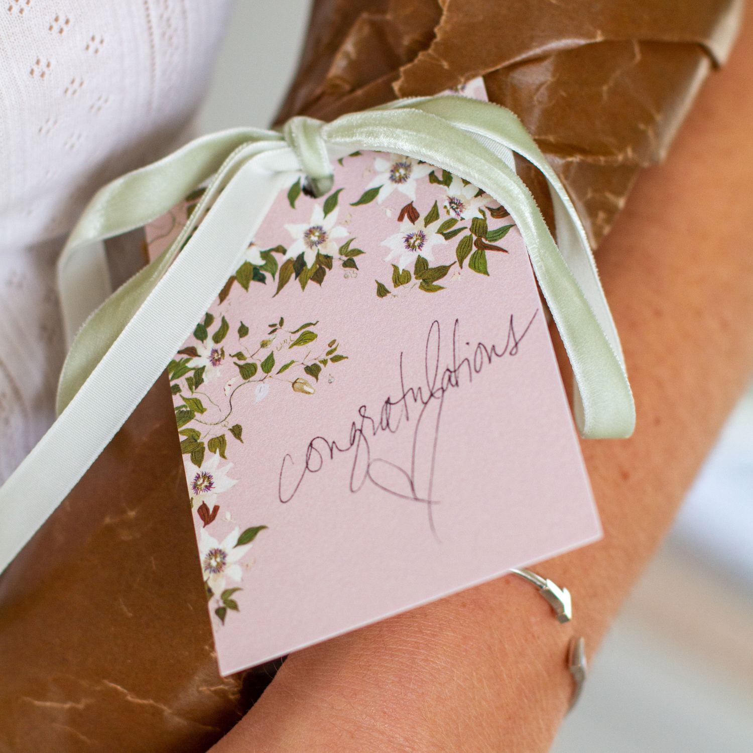 watercolor floral gift tag