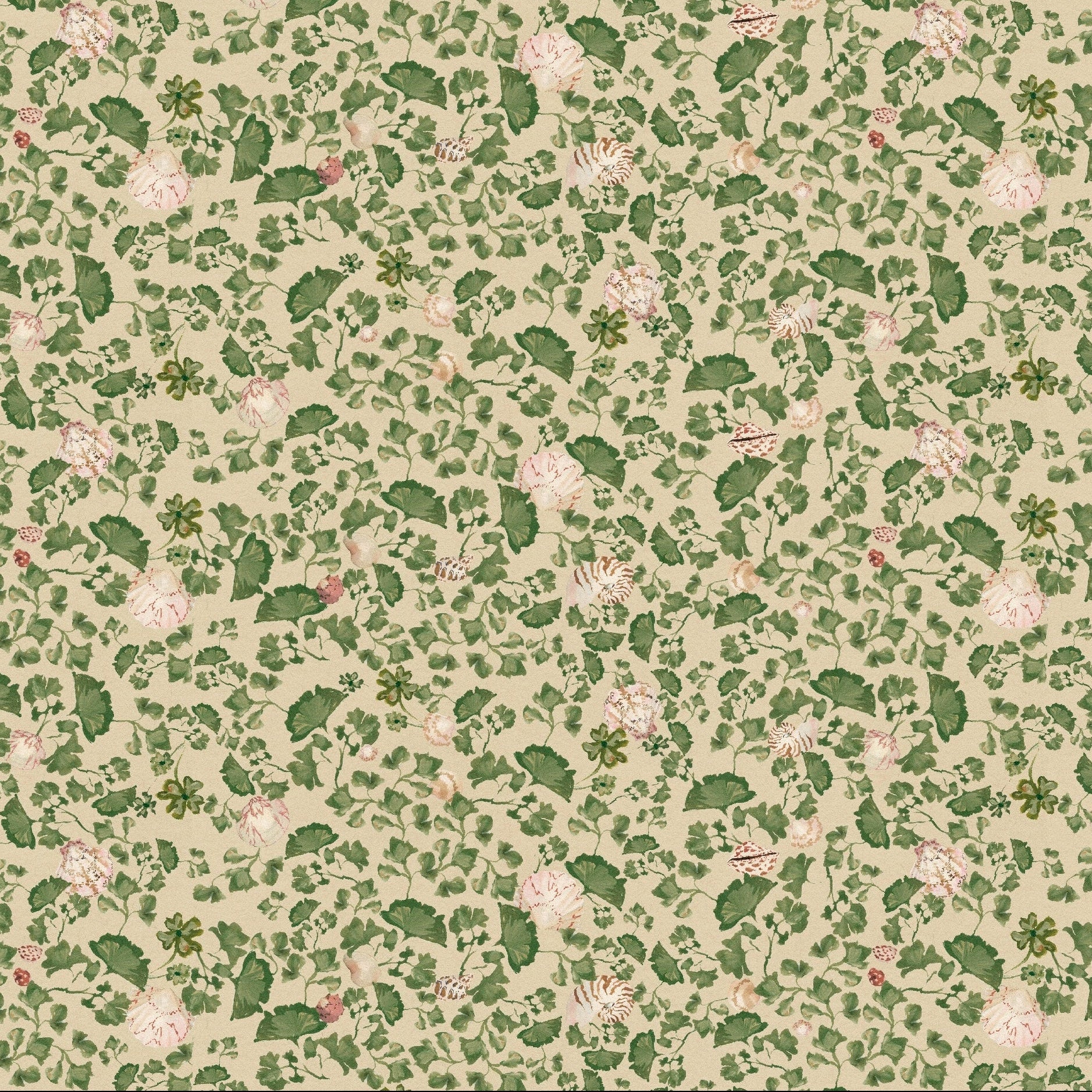 Ginko Leaves with Shells Gift Wrap