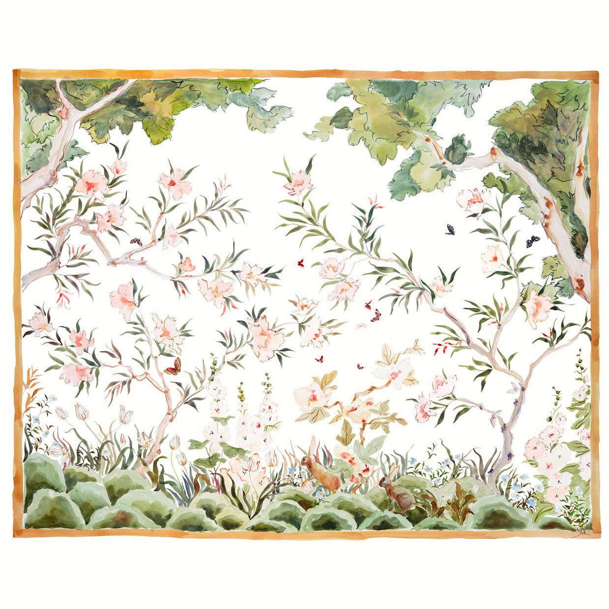 Mural Print: Bunny's Garden