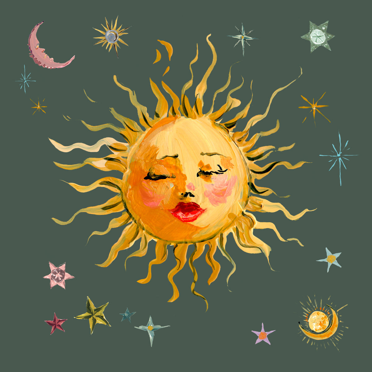 inslee watercolor print acrylic block sun stars