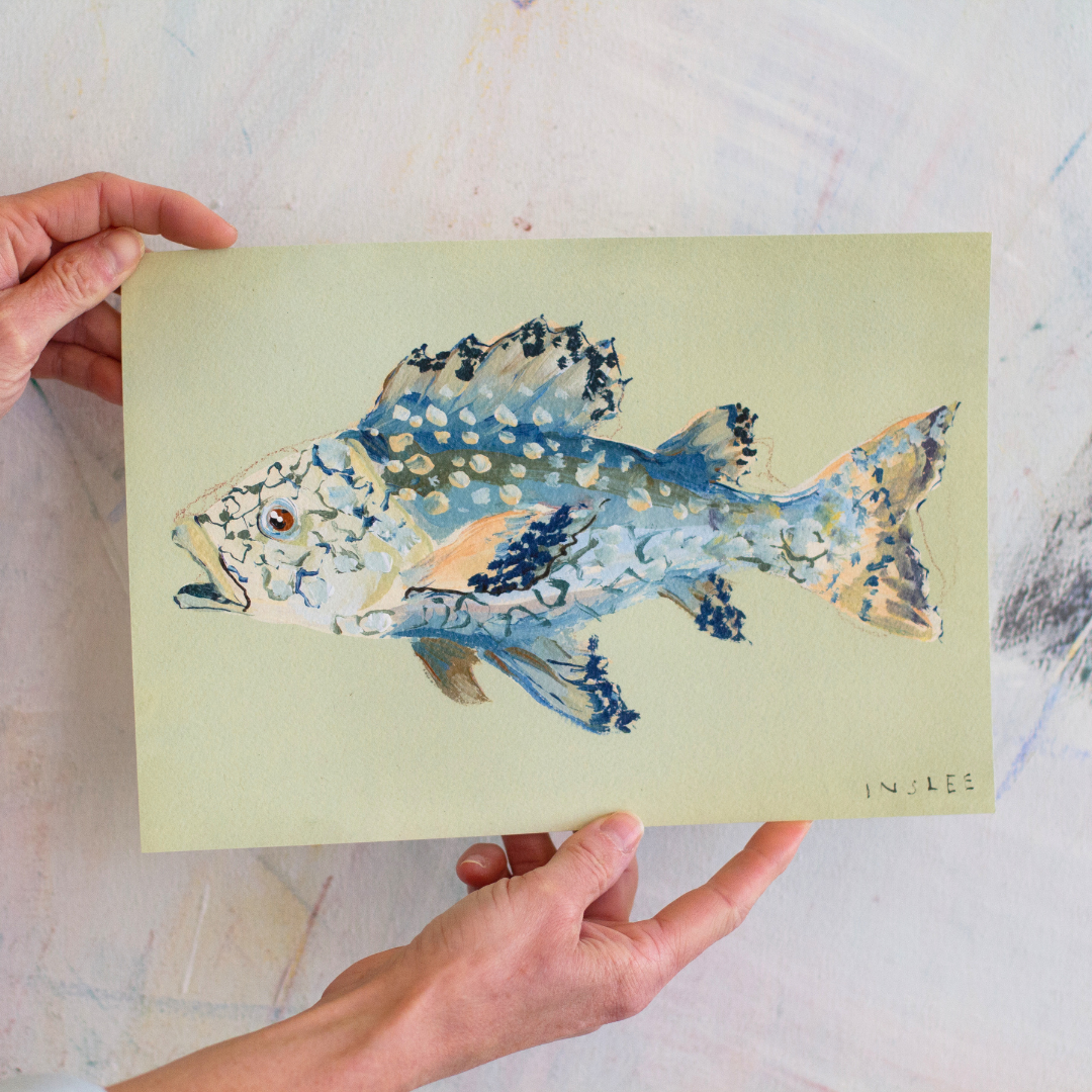 inslee fariss indigo fish print watercolor art