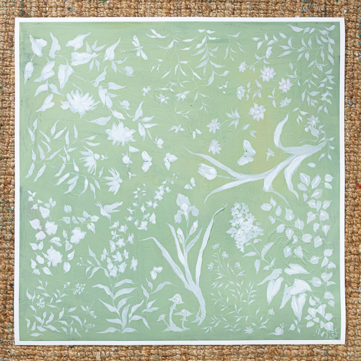 Square Pistachio Garden Print