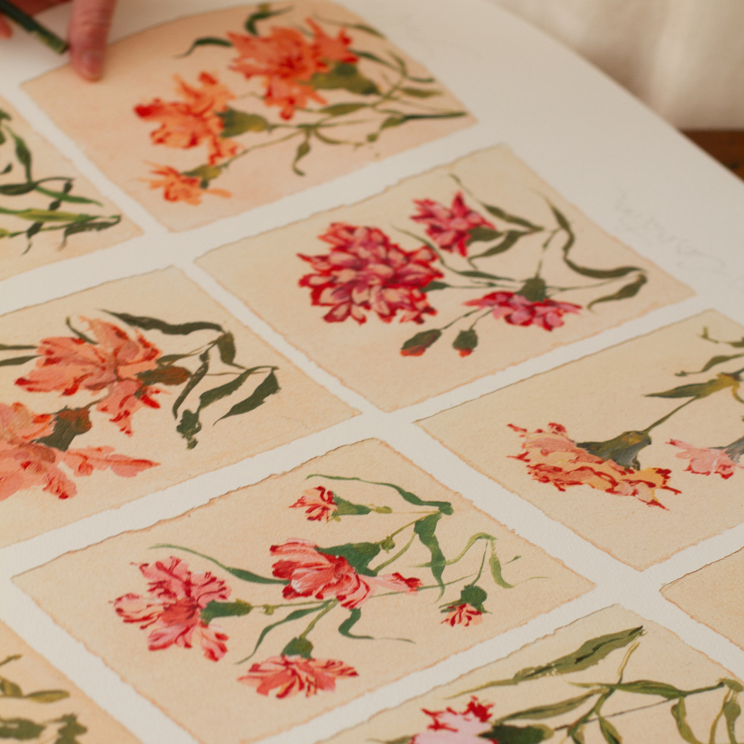 January's Carnation: Series of 16