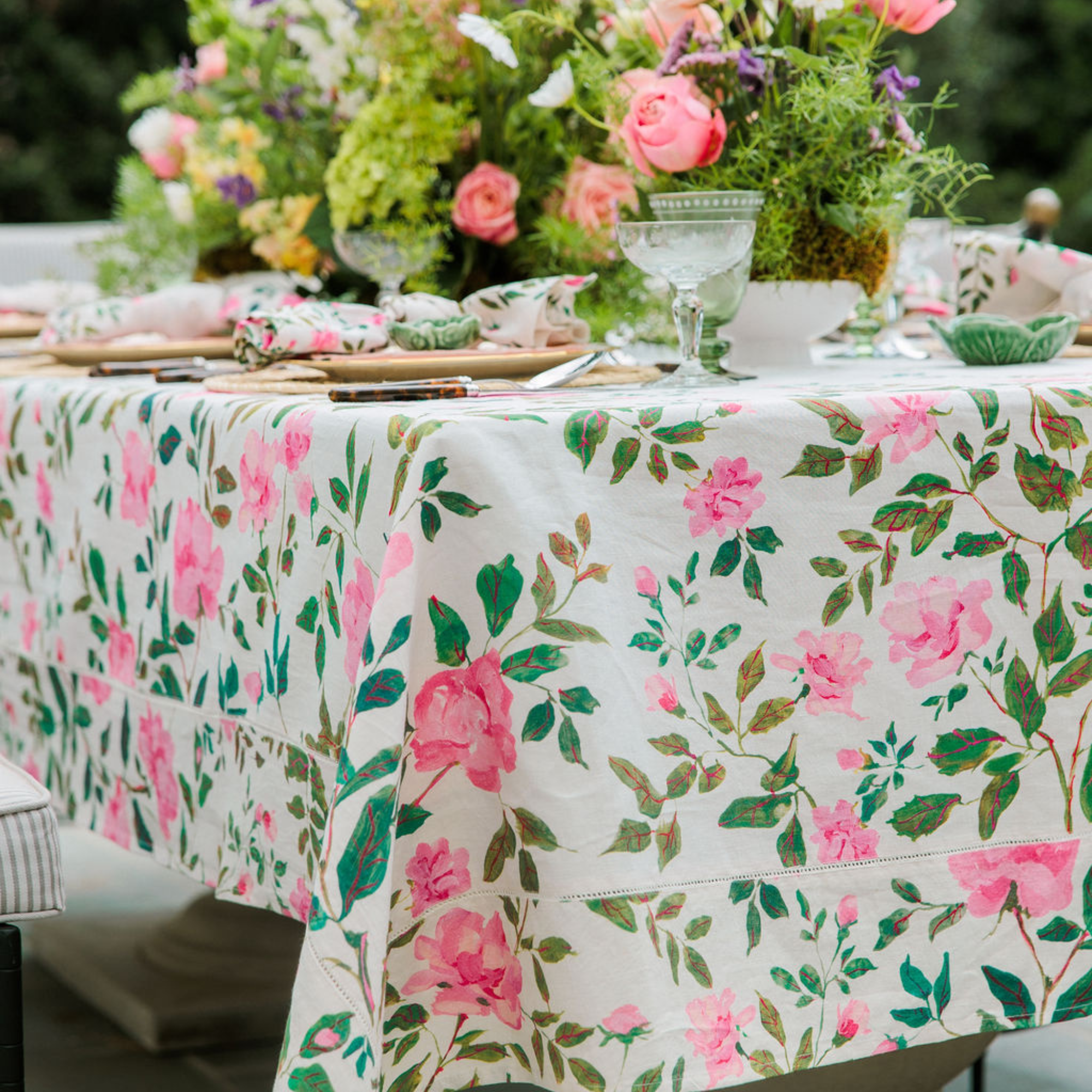 Inslee x Sweetgrass: Climbing Rose Rectangle Tablecloth