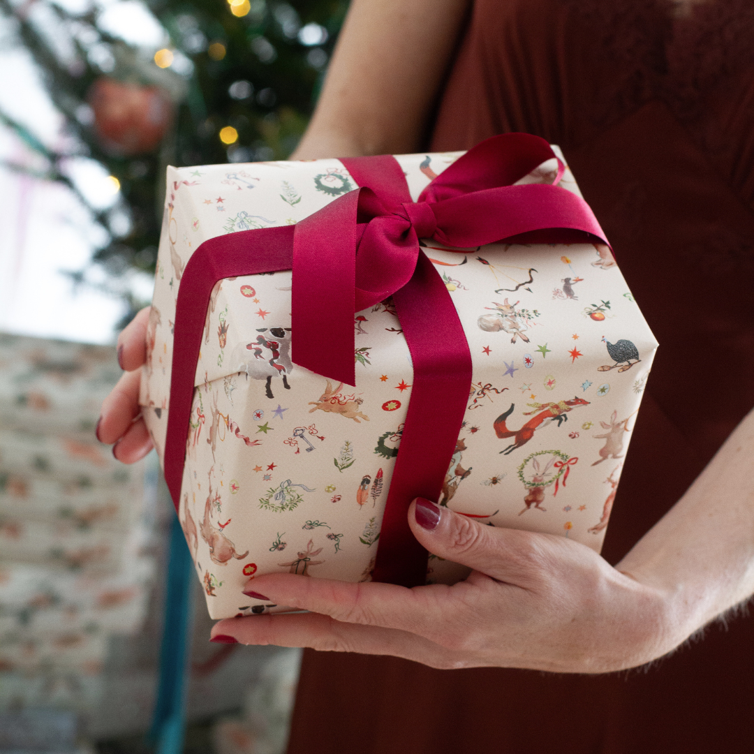 Menagerie on Ballerina Pink Gift Wrap