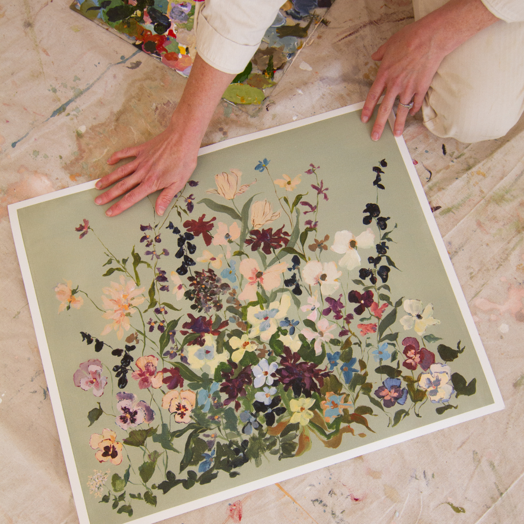 inslee large floral painting print cornucopia 