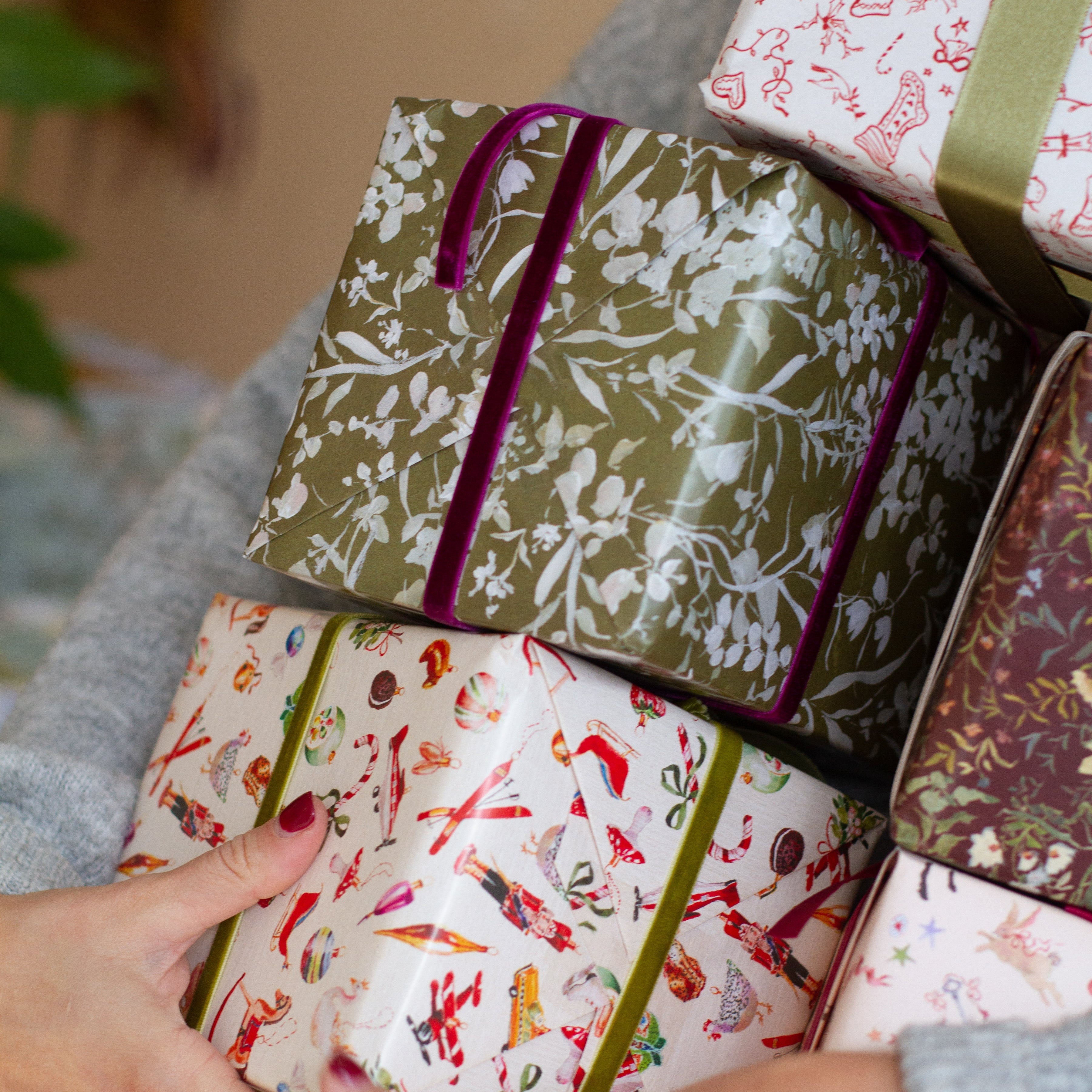 Olive Bloom Gift Wrap