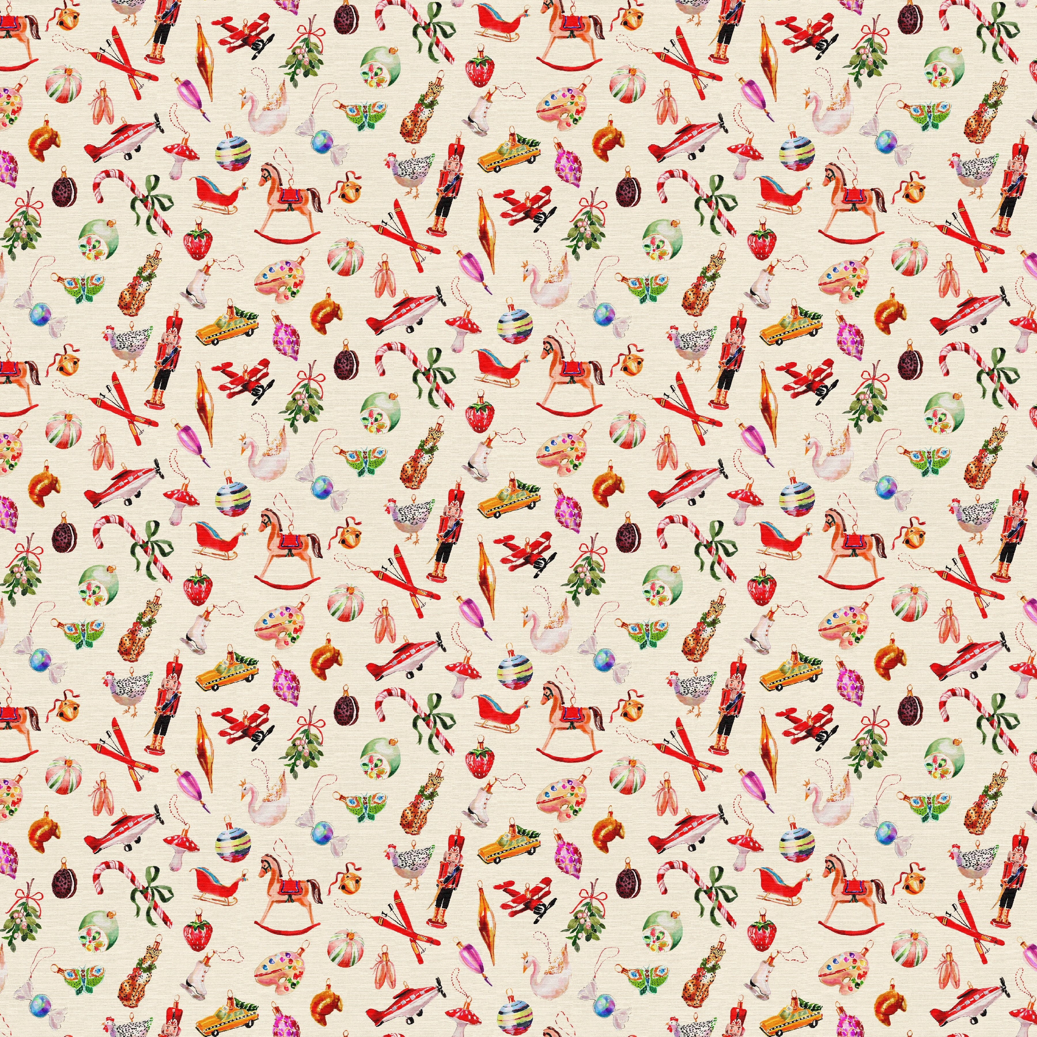 Deck the Halls on Buttercream Gift Wrap