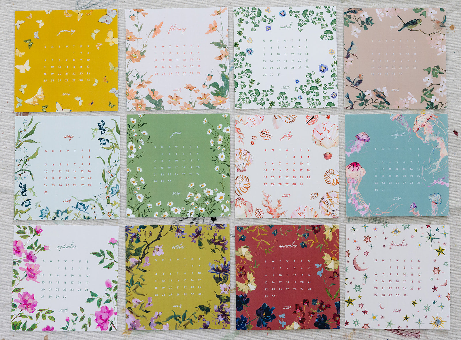 Inslee watercolor calendar 