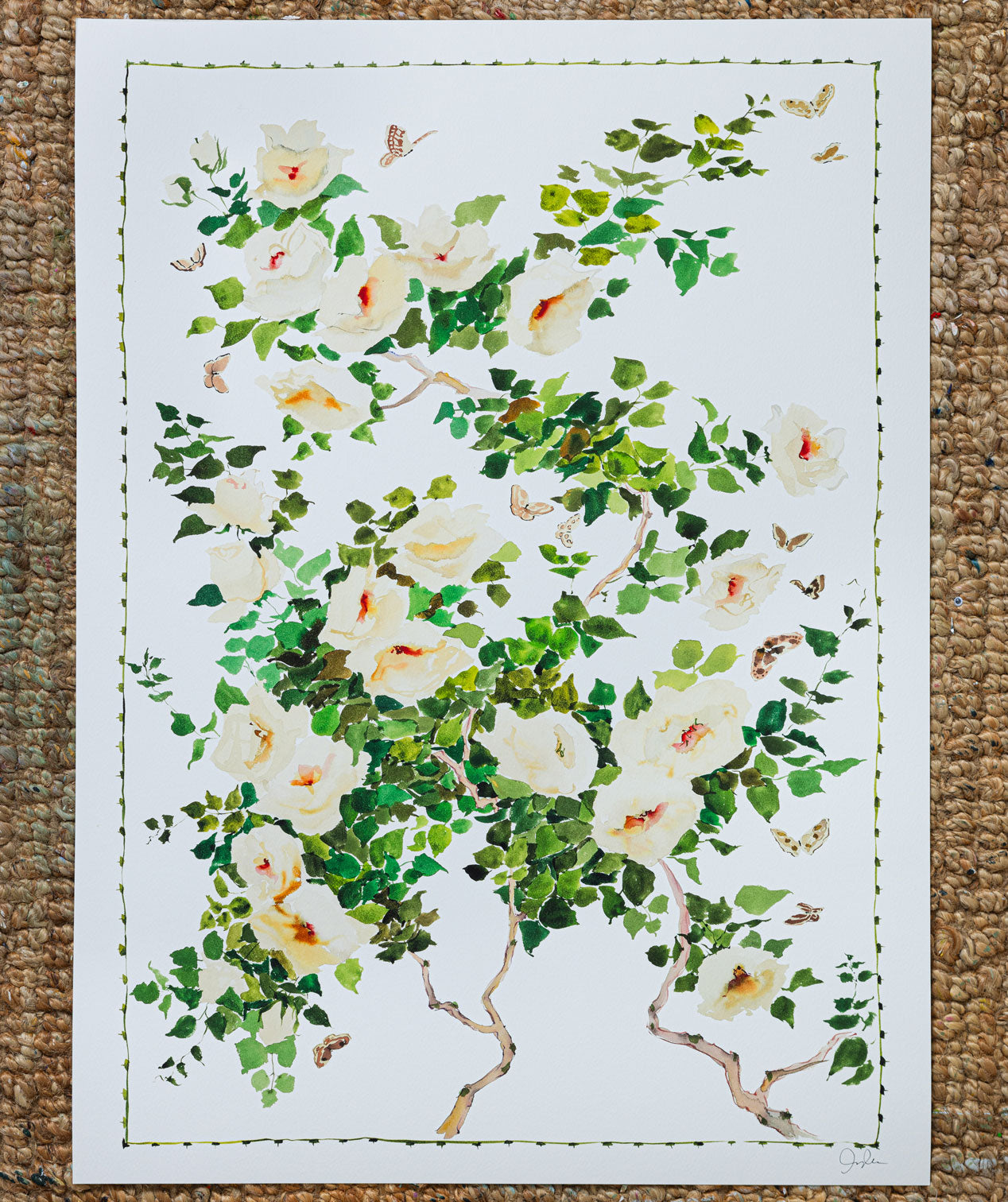 White Climbing Rose Print