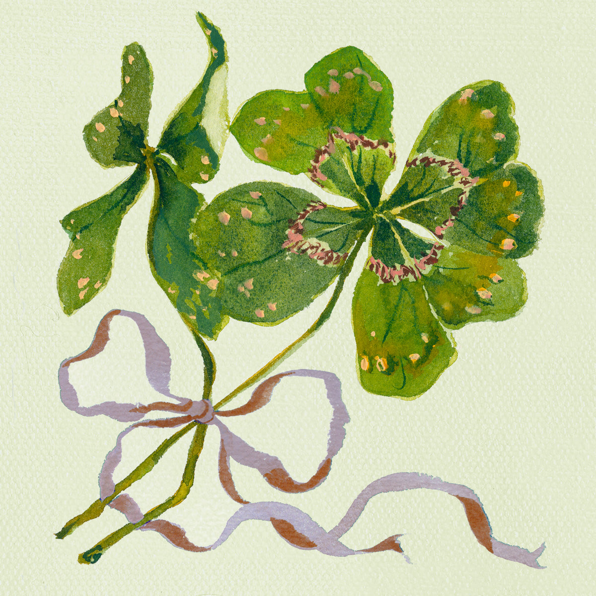 inslee fariss watercolor clover art acrylic block print ribbon