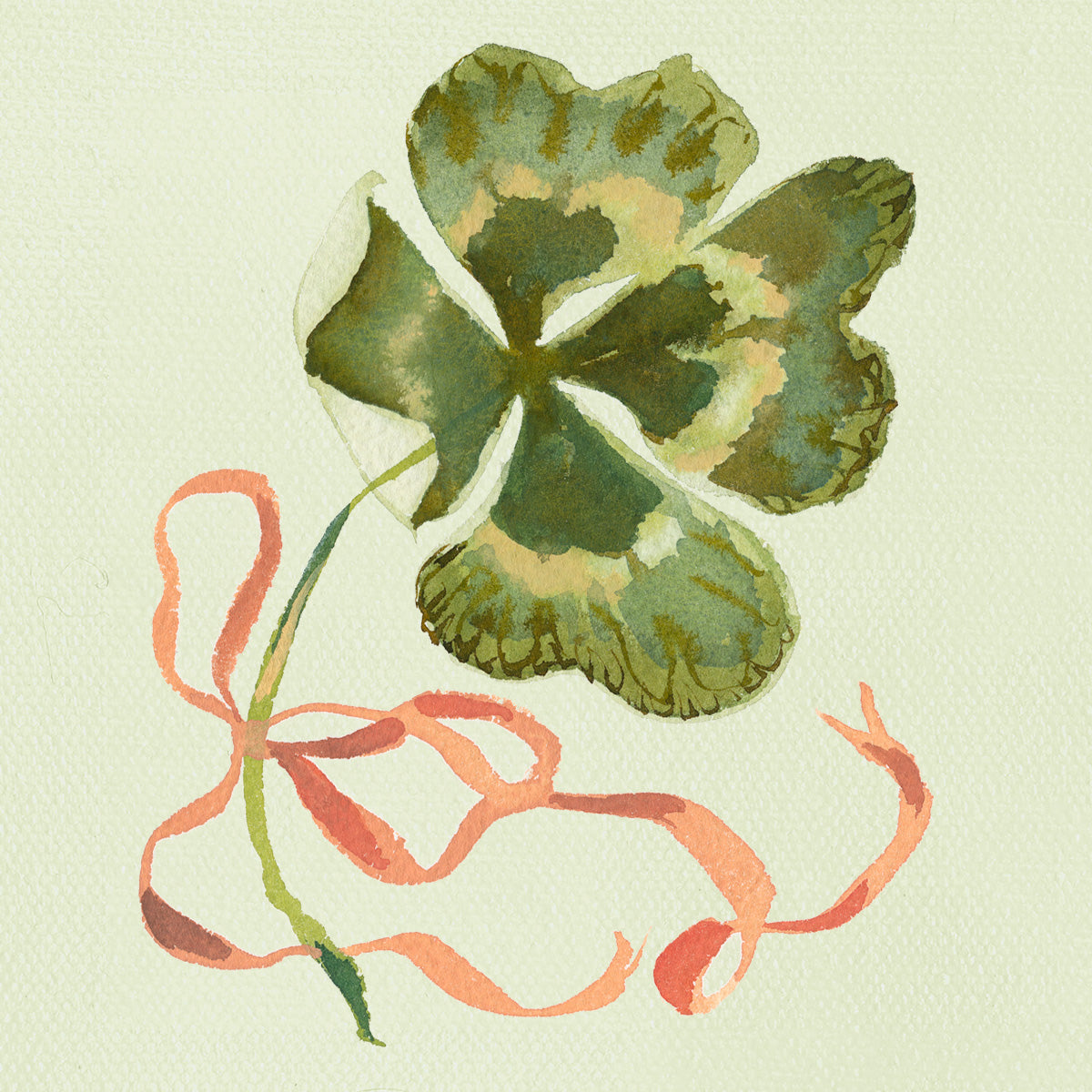 inslee fariss watercolor clover art acrylic block print ribbon