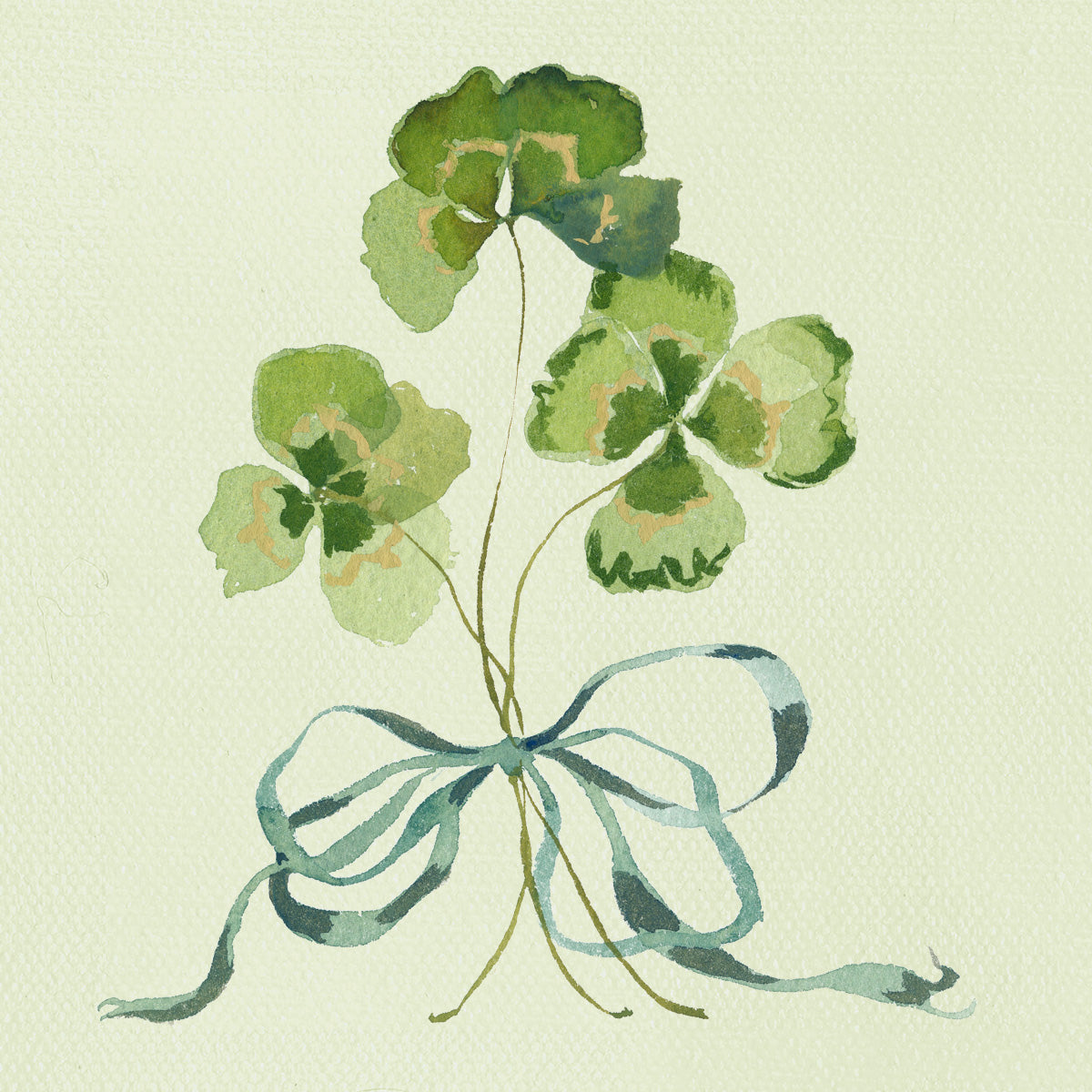 inslee fariss watercolor clover art acrylic block print ribbon