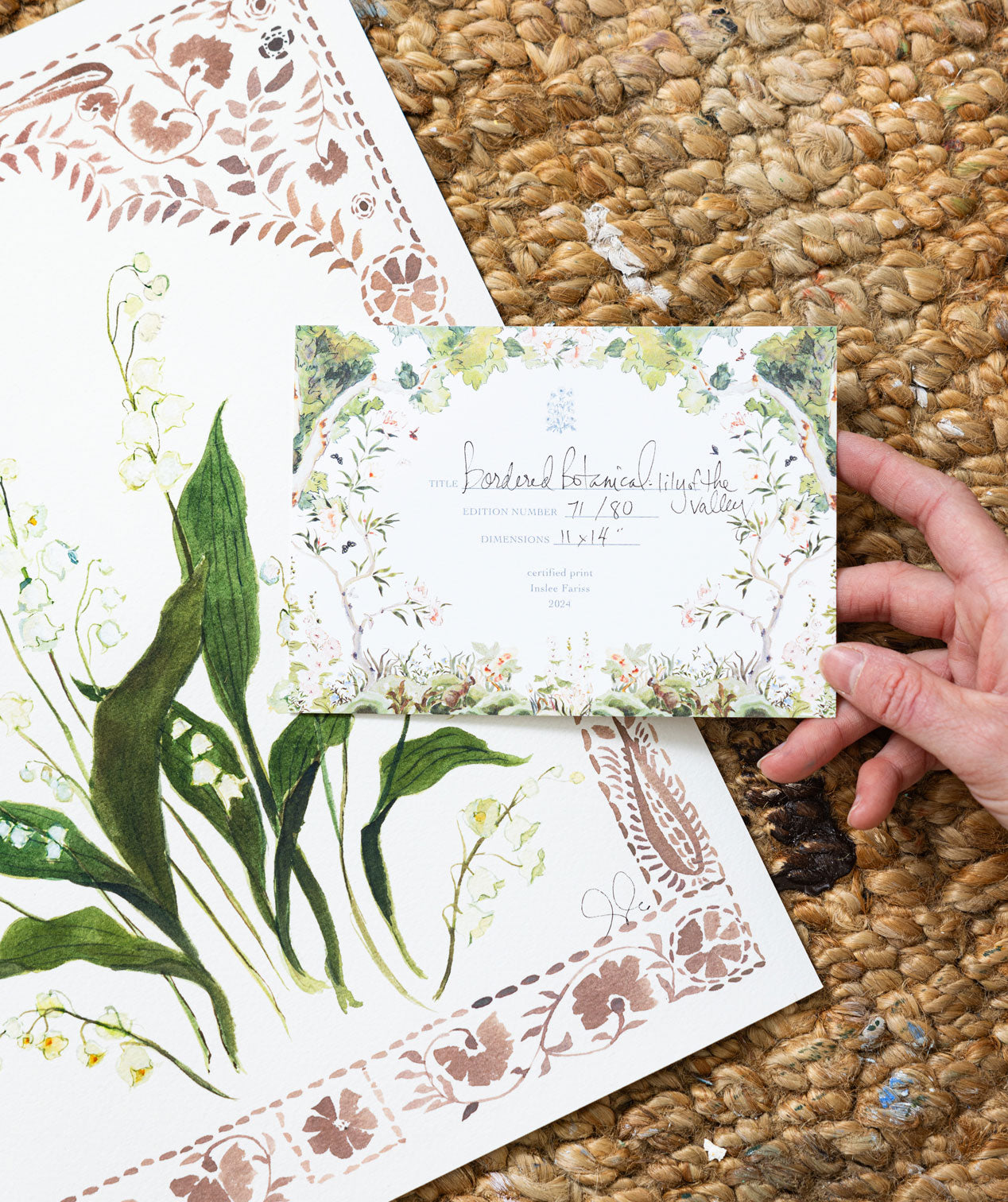 Bordered Botanical Print: Lily of the Valley