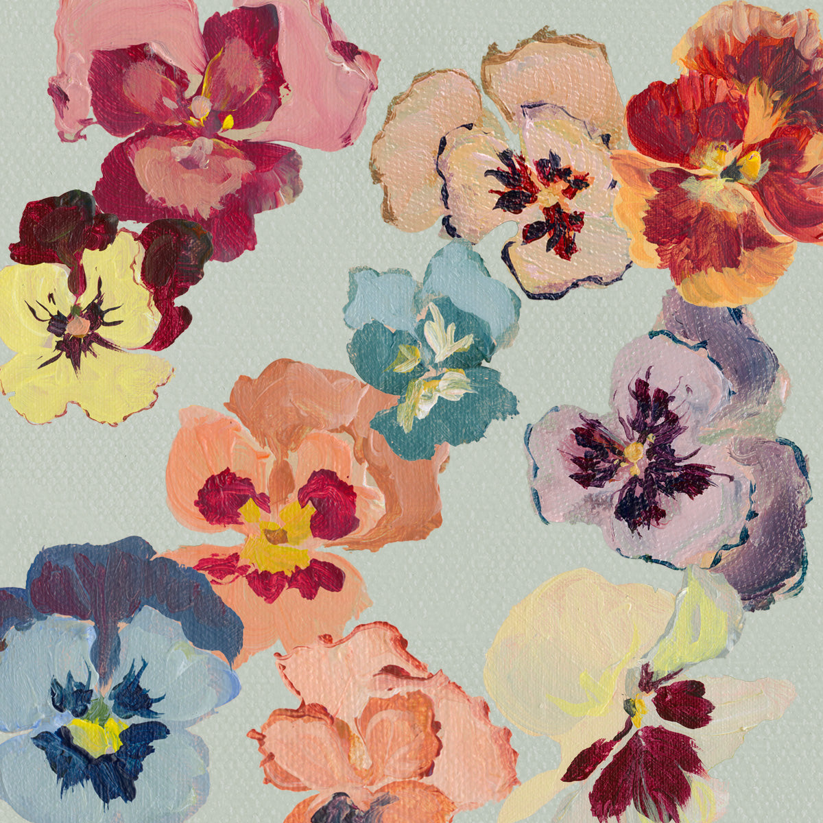 inslee fariss watercolor art pansy flower acrylic block print