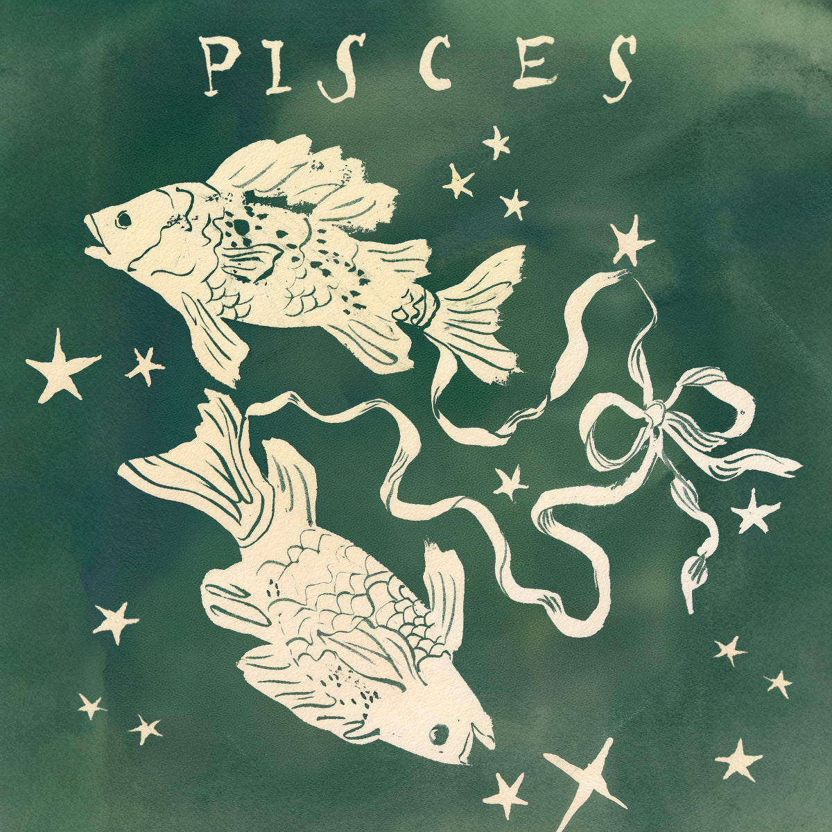 inslee fariss watercolor art pisces zodiac acrylic block print